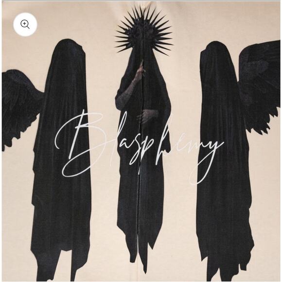 Blasphemy NYC Cream Angels Graphic T-Shirt 2XL Oversized Streetwear Gothic Tee - Picture 5 of 11